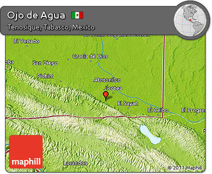 Tenosique Tabasco Mexico Map Free Physical 3D Map Of Ojo De Agua