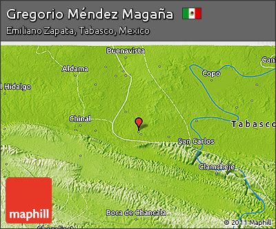 Physical 3D Map of Gregorio Méndez Magaña