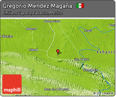 Physical 3D Map of Gregorio Méndez Magaña
