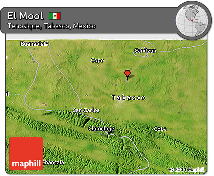 Satellite 3D Map of El Mool