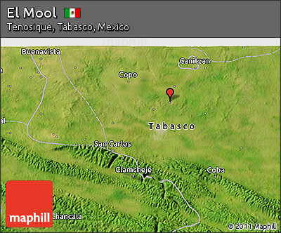 Satellite 3D Map of El Mool