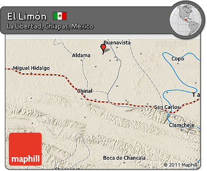 Shaded Relief 3D Map of El Limón