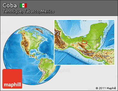 Physical Location Map of Coba