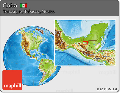 Physical Location Map of Coba
