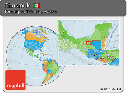 Political Location Map of Chusmuk