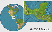 Satellite Location Map of the area around 17° 20' 20" N, 91° 43' 29" W