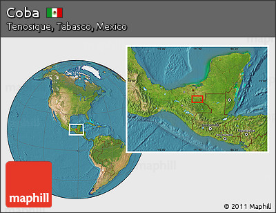 Tenosique Tabasco Mexico Map Free Satellite Location Map Of Coba