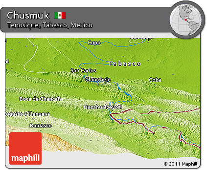 Physical Panoramic Map of Chusmuk