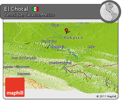 Physical Panoramic Map of El Chotal