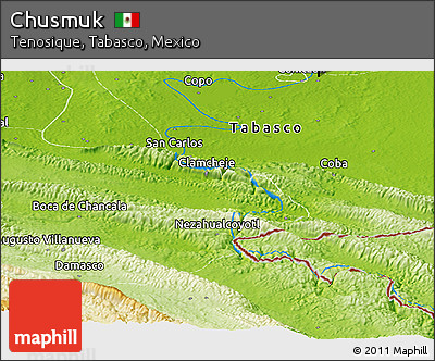 Physical Panoramic Map of Chusmuk