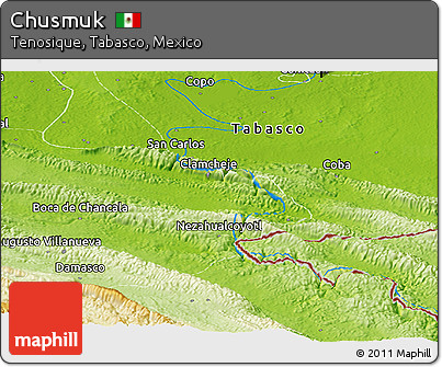Physical Panoramic Map of Chusmuk