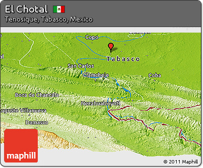 Physical Panoramic Map of El Chotal