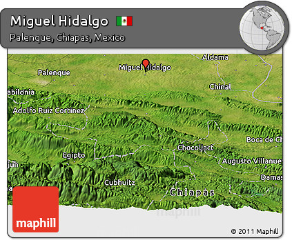 Satellite Panoramic Map of Miguel Hidalgo