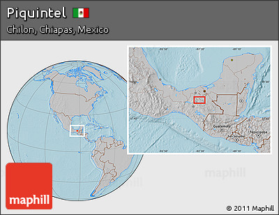 Gray Location Map of Piquintel, hill shading
