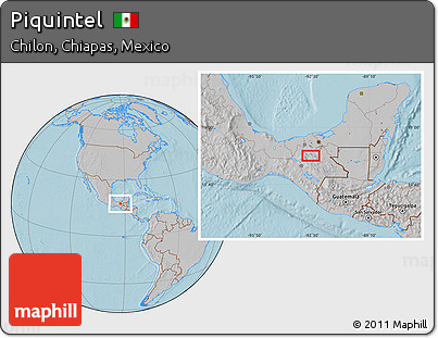 Gray Location Map of Piquintel, hill shading