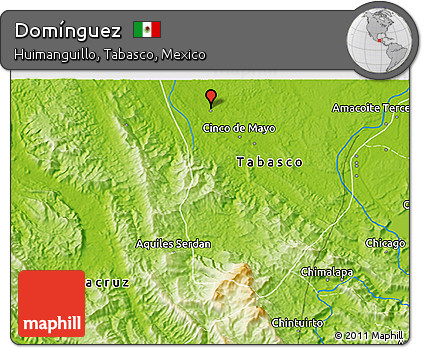 Physical 3D Map of Domínguez