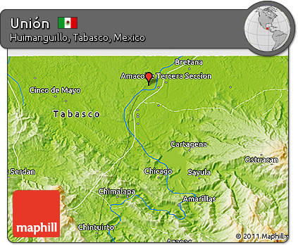 Physical 3D Map of Unión