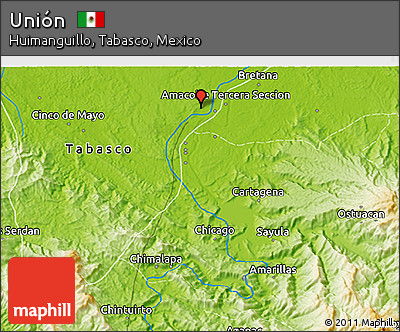 Physical 3D Map of Unión