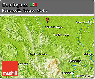 Physical 3D Map of Domínguez