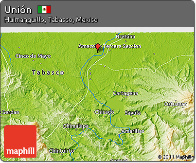 Physical 3D Map of Unión