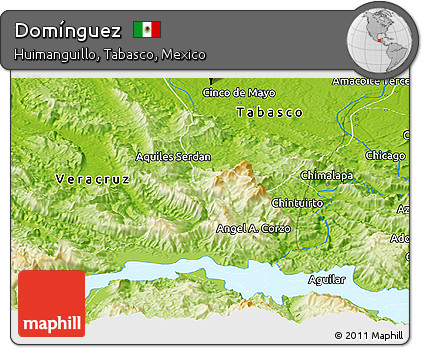 Physical Panoramic Map of Domínguez