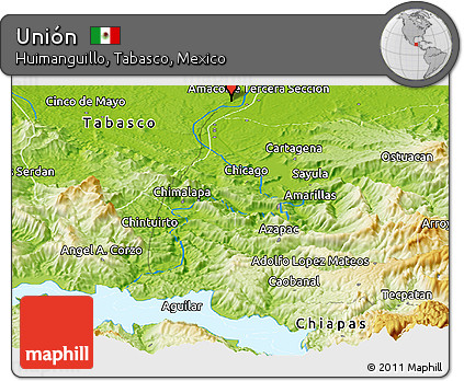 Physical Panoramic Map of Unión