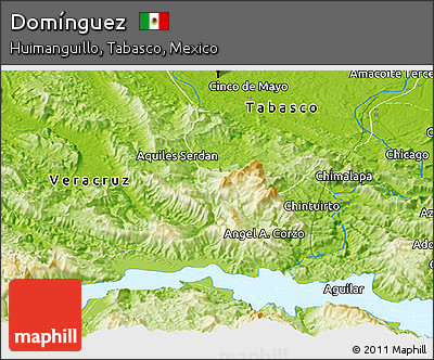 Physical Panoramic Map of Domínguez