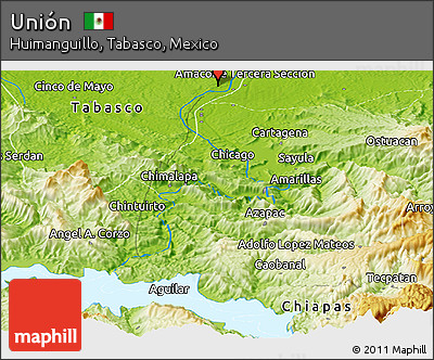 Physical Panoramic Map of Unión