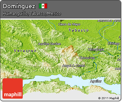 Physical Panoramic Map of Domínguez