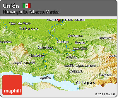 Physical Panoramic Map of Unión