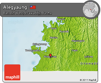 Physical 3D Map of Alegyaung