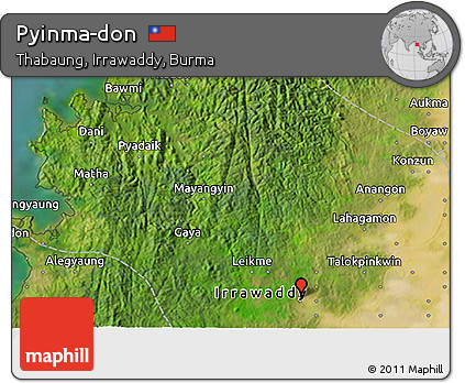 Satellite 3D Map of Pyinma-don