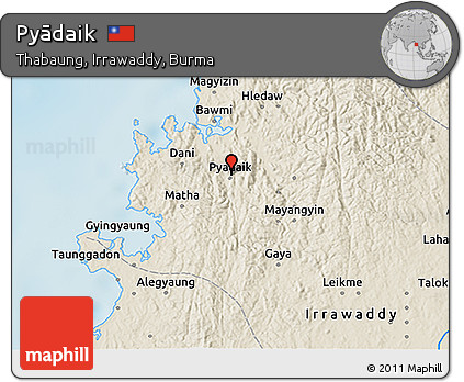 Shaded Relief 3D Map of Pyādaik