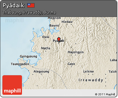 Shaded Relief 3D Map of Pyādaik