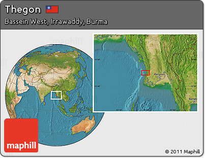 Satellite Location Map of Thegon