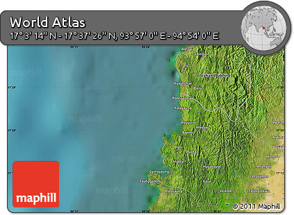 Satellite Map of the Area around 17° 20' 20" N, 94° 25' 30" E