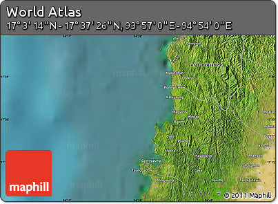 Satellite Map of the Area around 17° 20' 20" N, 94° 25' 30" E