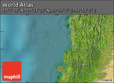 Satellite Map of the Area around 17° 20' 20" N, 94° 25' 30" E