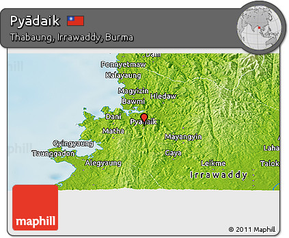 Physical Panoramic Map of Pyādaik