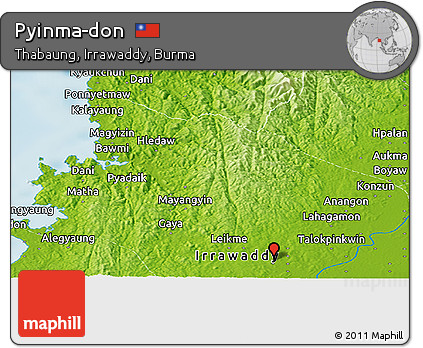 Physical Panoramic Map of Pyinma-don
