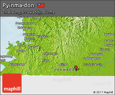 Physical Panoramic Map of Pyinma-don