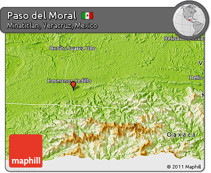Physical 3D Map of Paso Del Moral