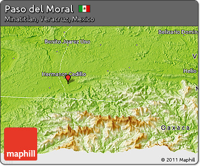 Physical 3D Map of Paso Del Moral