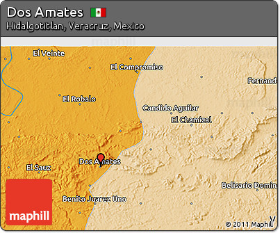 Political 3D Map of Dos Amates