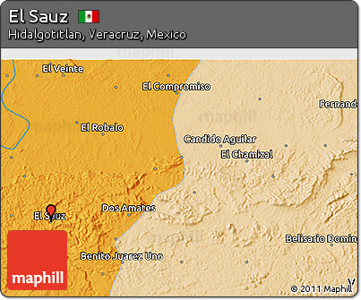 Political 3D Map of El Sauz