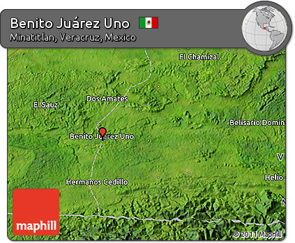 Satellite 3D Map of Benito Juárez Uno