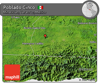 Satellite 3D Map of Poblado Cinco