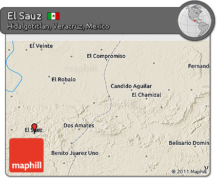 Shaded Relief 3D Map of El Sauz