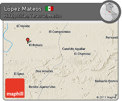 Shaded Relief 3D Map of López Mateos