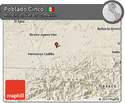 Shaded Relief 3D Map of Poblado Cinco